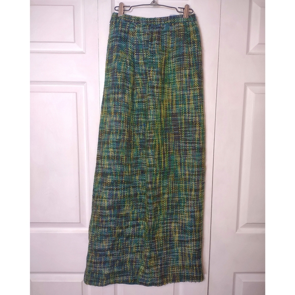 Lord & Taylor Dresses & Skirts - 60's Lord & Taylor Vintage Silk Tweed/Lined Mid Century Maxi Skirt| Grn | Size:0